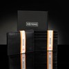 HEMING Black leather wallet for men, small wallet, wallet with