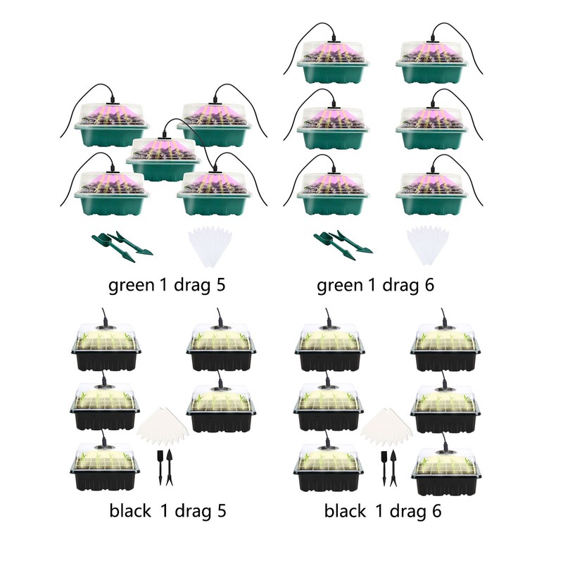12 Hole Plant Lamp Set with LED Grow Lamp Seedling
