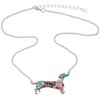 DUOWEI Cute Dachshund Gifts Floral Enamel Dachshund Necklace Pendant Keepsake