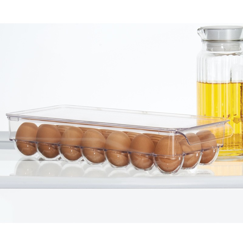 InterDesign Fridge/Freeze Binz Envase para Huevos, huevera de plástico Grande