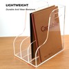 AIMOLLY 3 Vertical Compartments File Holder, Clear Acrylic Desk Organizer