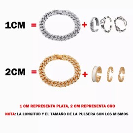 Dolores Cadena Hombre Cubana Diamant Esclava Pulsera Caballer Anillo