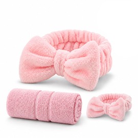 Spa Headband Set - Makeup Headband - Cotton Face Towel - Bow