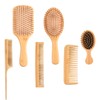 Dokpav Kit De Cepillo y Peine Bambu, 6pcs Peine De