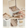 SONGMICS Caja de Joyas, 4 Niveles, Tapa de Cristal, 3
