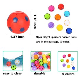 Mini Fidget Spinner Soccer Ball Toy for Kid Boy Girl, Soccer Party Favor, Bulk Kid Prize for School Classroom, Small Return Gifts for Kids Bitdhday Goodie Bags Stuffers Treasure Box Prize (9pcs)