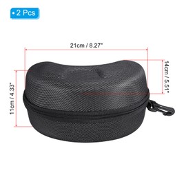 PATIKIL Hard Ski Goggle Case, 2 Pack EVA Sports Glasses Case Shockproof Snowboard Goggles Box, 8.27" x 5.51" x 4.33"