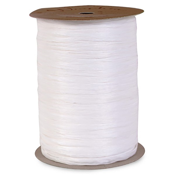 Rollo de cinta de rafia mate de 100 yardas para embalaje y decoración Kraft (blanco)