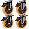 Heavy Duty Swivel Caster Wheels for Workbenches – 4-Pack PVC