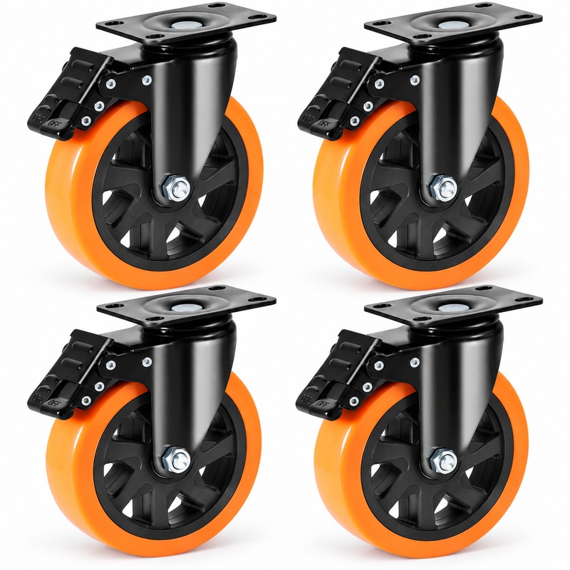 Heavy Duty Swivel Caster Wheels for Workbenches – 4-Pack PVC