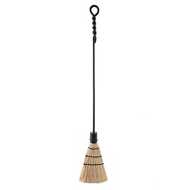 Oakestry Rope Handle Single, Long Brush Fireplace Tool Excellent Control for Effectiveness and Durability Aesthetic Decorative Accent, Extra, Black