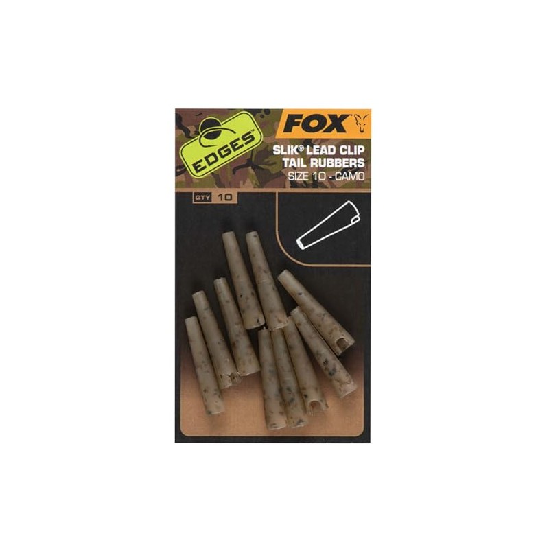 Fox Edges Camo Size 10 Slik Lead Clip Tail Rubber