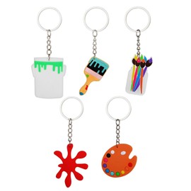 Nwsrayu 20 pcs Artist Art Paint Party Favors Keychain Art Paint Splatter Palette Brush Keychain Party Gift Supplies