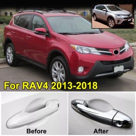 Xukey Chrome Door Handle Cover Trim Catch Molding For Toyota RAV4 RAV-4 2013 - 2018