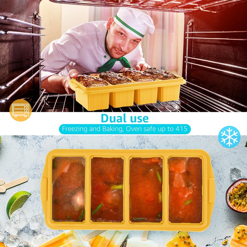 Ztomine Silicone Freezer Tray With Lid - Silicone Freezer Food
