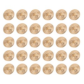 SUPVOX 30pcs 23mm Stylish Metal Buckle Hollow-Out Button for DIY Sewing Crafts - Light Golden Decorative Buttons