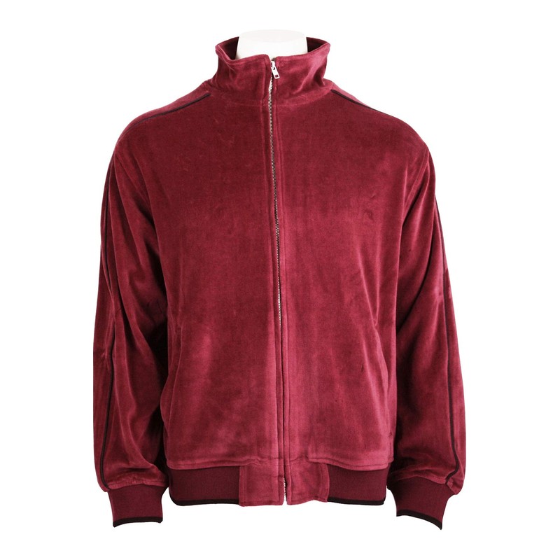 Sweatsedo Mens Velour Tracksuit (Large, Burgundy)