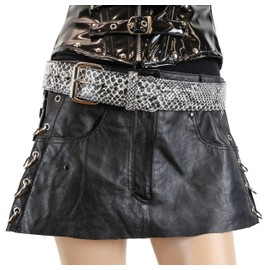 Velvetcrow White Python Snake Belt 1.75" Wide Removable Buckle (XL)