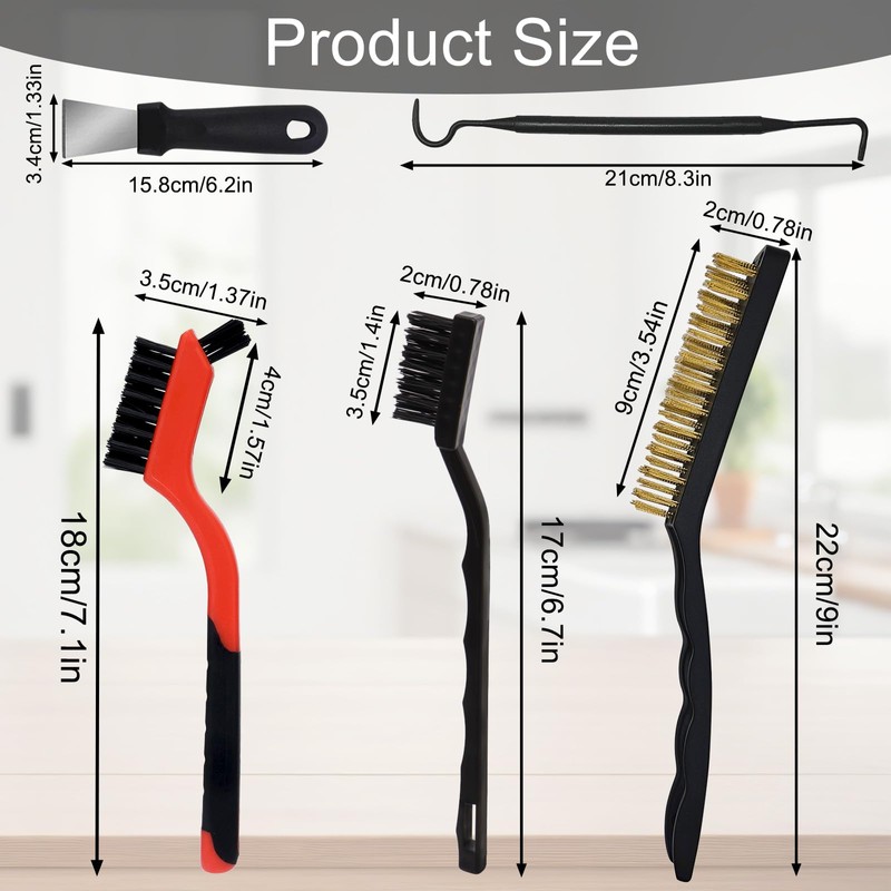 ANBOWEI 15pcs Mini Wire Brushes for Cleaning with Small Brass
