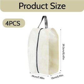 4 Pieces Shoe Bags for Travel,Waterproof Dust Proof Shoe Bags for Storage,Travel or Home Storage (White)
