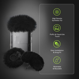 PhantAccy Microphone Windscreen for DJI Mic-2, Replacement Pop Filter & Wind Muff, Anti-Pop & Noise Canceling Fuzzy Cover, Only for DJI Mic-2 Wireless Microphone (Not for DJI Mic-1) (2PCs-Black)