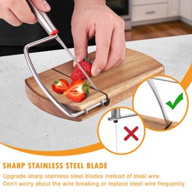 WarmHut Wooden Cheese Slicer Cutter, Heavy Duty Block Cheese Cutter Board with Stainless Steel Blade, Guillotine Sausage Ham Biltong Jerky Multipurpose Slicer