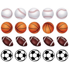 2400pcs Sports Ball Stickers Self-Adhesive Small Football Baseball Basketball Soccer Sticker for Ball Theme Birthday Party Supplies, Gift Bag Seal, Scrapbooks, Classroom Decoration(Sports)
