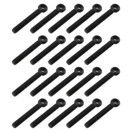 Chinflly 20 PCS Eye Bolt Screw,M6 x 40mm Swing Lifting Bolt Thread Machinery Shoulder Swing Lifting Eye Bolt for Home Renovation