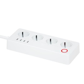 Offgridtec Smarte 4-Fach Steckdosenleiste + 2X USB-A und 2X USB-C Anschluss mit Smart Life- oder Tuya-App - 1,5m Kabel (1, 1 Stück)