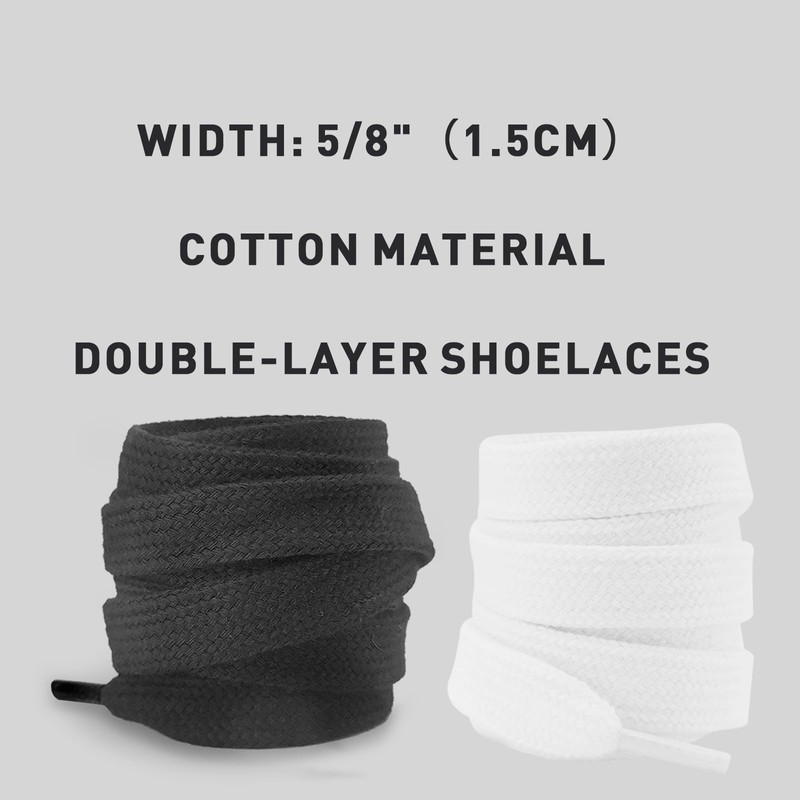 UamGlsob 15MM Cotton Fat Shoe Laces for Sneakers, 5/8" Wide