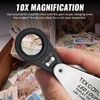 10x Jewelers Loupe Magnifier with UV & LED Lights, 22mm