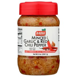 Badia KHLV00397485 8 oz Garlic Minced Red Chili Spice