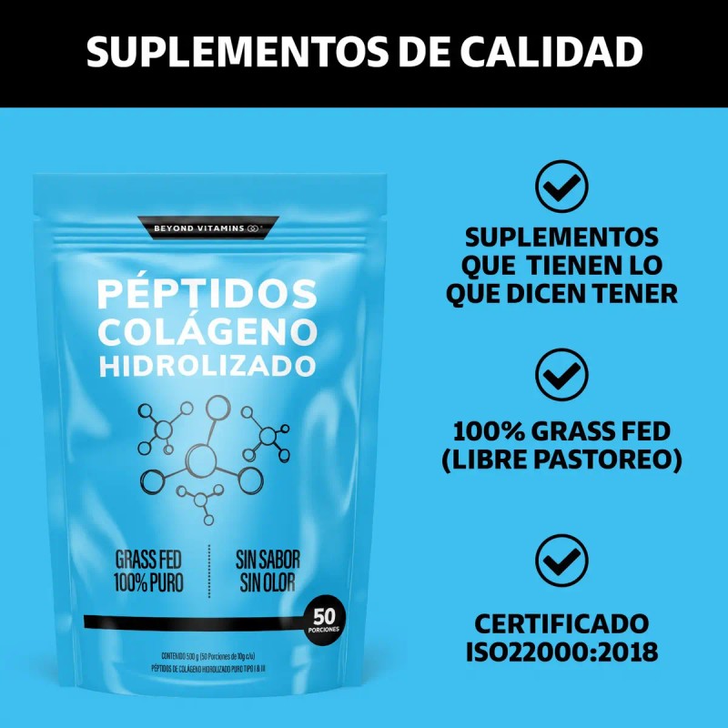Péptidos Colágeno Hidrolizado Puro Tipo Iii 500 Días Disolución Rápida