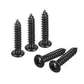 sourcing map #8 x 3/4" Phillips Pan Head Self-tapping Screw, 100pcs - 304 Stainless Steel Round Head Wood Screw Full Thread (Black)