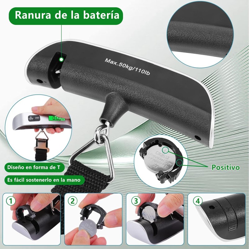 DQST Báscula de Equipaje Digital, Portátil, Bascula Maletas de Viaje,