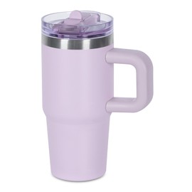 14 oz Tumbler for kids with Detachable Flip Straw Lid and handle, 100% Leak Proof 14 oz mini cup, Stainless Steel Vacuum Insulated Tumbler, Wide Mouth Easy to Clean, Keep Cold or Hot (Lavender Purple)