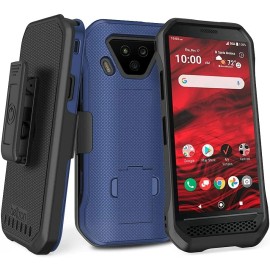 Beltron Shell Holster Case Combo w/ Belt Clip Holster Kyocera DuraForce Ultra 5G E7110 - Blue