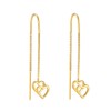Sterling Silver Double Heart Threader Earrings