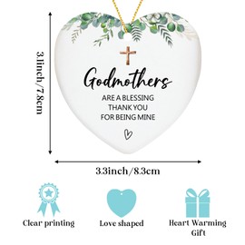 Godmother Gifts from Godchild Ornament Keepsake Sign Heart Plaque God Mother Gifts Baptism Gifts for Women Mothers Day for Godmothers are a Blessing Thank You for Being Mine