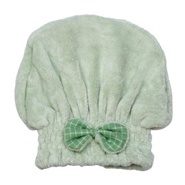 Prendre PR-TOWELCAP-GR Towel Cap, Dry Cap, Hair Cap, Water Absorbent, Shower Cap, Water Absorbent, Bath, Hair Towel, Fluffy Material (Green)