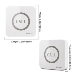 SINGCALL Restaurant Pager System Waiter Calling System Pagers and Beepers for Kitchen,Fast Food,Hotel,Restaurants,Cafe,Bar to Call Waiters 2 Waterproof Wireless Call Buttons