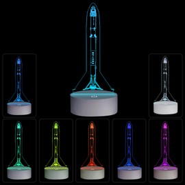 BiKiBao Spacex Night Light, Falcon 9-3D LED Starship Mood Lamp 7 Color Rocket Light for Christmas Ideal Gifts Home Decoration