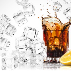 •FEIQIAO Clear Fake Ice Cubes 120 PCS 0.7Inch Plastic Ice Rock Diamond Crystals Square Fake Ice For Photography Props Home Decoration Vase Fillers Wedding Decoration