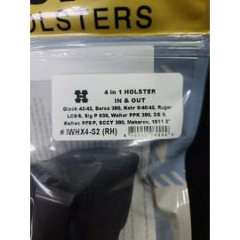Houston Gun Holster IWHX4-S2 RH 4 in 1 Holster FITS: Glock Bersa Kahr Ruger Sig