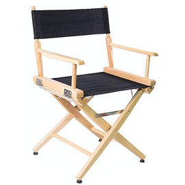 FILMCRAFT Professional Grade Studio Director's Chairs (18" Dining Height, Natural Finish, Black Canvas)