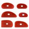 Pack of 6 Red Soft Silicone Pottery Ribs (Shapes 0-5)