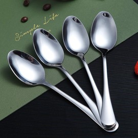 Dinner Spoon of 6, Berglander 7.5" Stainless Steel Shiny Polish Soup Spoons Silverware, Soup Spoon Table Spoon Set Sturdy Easy To Clean, Dishwasher Safe