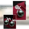 Salanda Pearl Earrings for Women,CZ Pearl Dangle Earrings 18K White