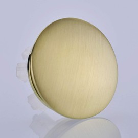 Orhemus Solid Brass Sink Overflow Cap Round Hole Cover for Bathroom Basin, Brushed Brass Gold Finished