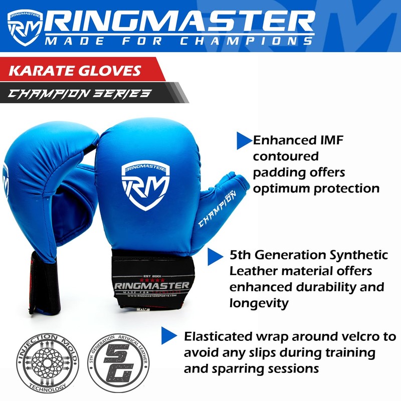 RingMaster Sports Karate Gloves Mitts Martial Arts Punch Training Sparring